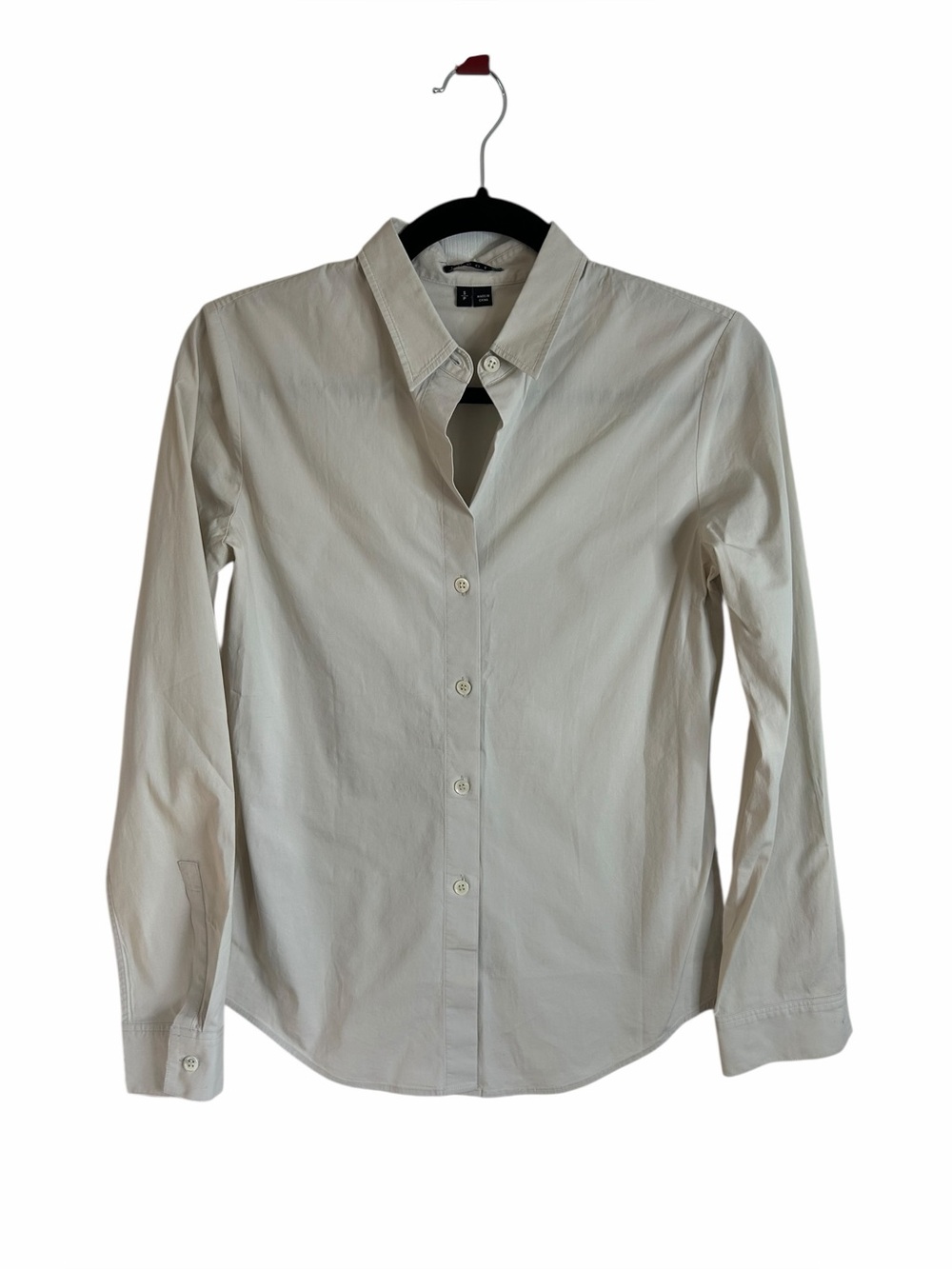 Theory Larissa 2 Button Down Shirt Off White Bone Office Women’s Sz Small - Picture 1 of 11